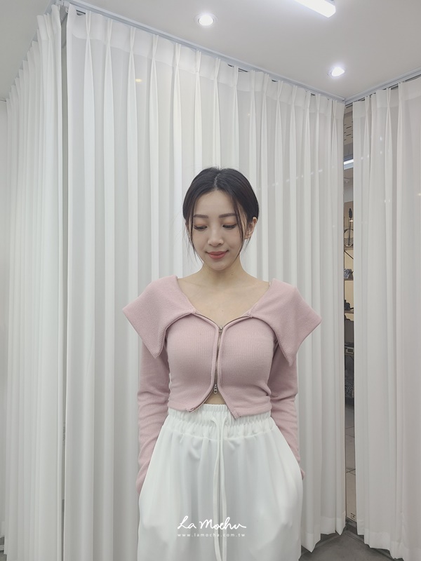 春夏款G奶大翻領雙拉鍊上衣